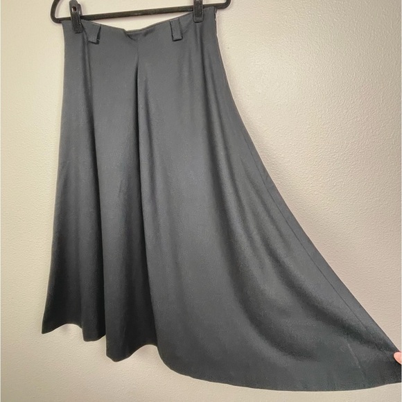 VTG Pendleton Women's 14 100% Virgin Wool Black Midi Skirt High Rise Gothic Knit - Picture 6 of 15